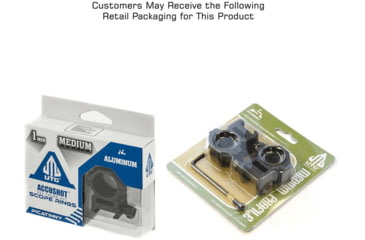 Image of Leapers UTG ACCUSHOT 1in/2PCs Medium Profile Picatinny/Weaver Rings, Black, RGWM-25M4