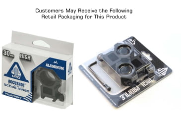 Image of Leapers UTG ACCUSHOT 30mm/2PCs High Profile Picatinny/Weaver Rings, Black, RGWM-30H4