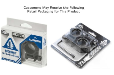 Image of Leapers UTG ACCUSHOT 30mm/2PCs Medium Profile Picatinny/Weaver Rings, Black, RGWM-30M4