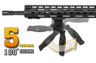 Image of Leapers UTG All-in-One Apache Foregrip Multi-angle Grip,Black, _x000D_ RB-FGRP180B