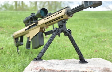 Image of Leapers UTG Big Bore Full Stability Bipod, 9 in-14 in Center Height, Black, TL-BPFS01-A