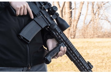 Image of Leapers UTG D Grip with Ambidextrous Quick Release Deployable Bipod, Black, MNT-DG02Q