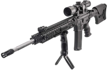 Image of Leapers UTG D Grip with Ambidextrous Quick Release Deployable Bipod, Black, MNT-DG02Q