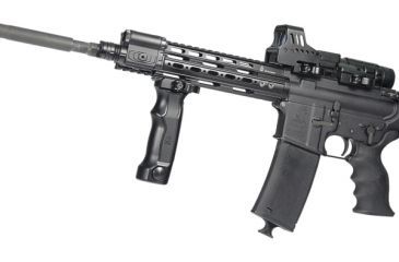 Image of Leapers UTG D Vertival Front Grip w/ Innovative Quick Release Deployable Bipod, Grip Ht 5.1- 8in Deployed MNT-DG01Q
