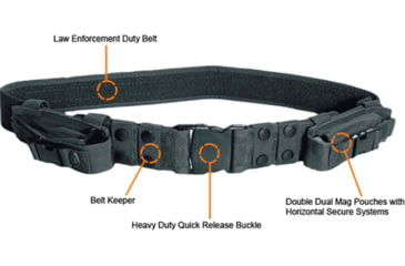 Image of Leapers UTG Heavy Duty Elite Law Enforcement Pistol Belt, Black, PVC-B950-A