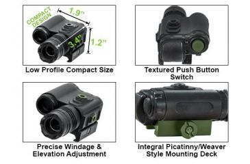 Image of Leapers UTG Instant Target Aiming BullDot Compact Green Laser, _x000D_ SCP-LS289S