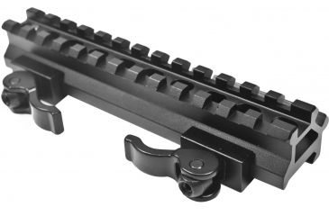 Image of Leapers UTG LE Rated Double Rail 13 Slot Angle Mount with Integral QD Lever Lock System MAD13140