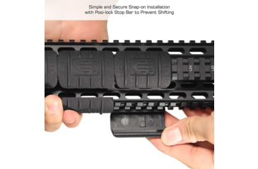 Image of Leapers UTG Low Profile Max Security Rubber Rail Guard, 12pcs, Black, RB-HP12B-B