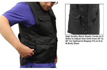 Image of Leapers UTG Mens Adjustable Fit(S - M) Sporting Vest, Black, _x000D_ PVC-VM32BB