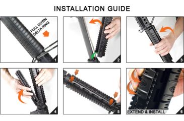 Image of Leapers UTG PRO Model 4/AR15 Mid Length Drop-in Quad Rail, Black, MTU007