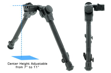 Image of Leapers UTG Over Bore Bipod, 7 in-11in Center Height, Picatinny, Black, TL-BPOB01-A