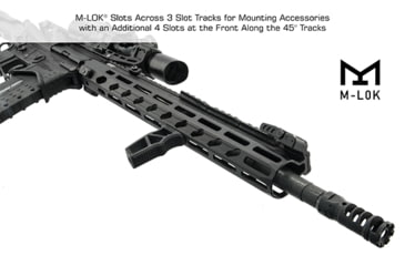 Image of Leapers UTG PRO Arwen 14in M-LOK Free Float Handguard, Black, MTU046SEM