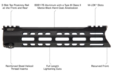 Image of Leapers UTG PRO Forerunner 10in M-LOK Free Float Handguard, Black, MTU045SPM