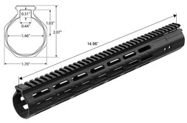 Image of Leapers UTG PRO M-LOK .308 DPMS GII 15in Super Slim Free Float Handguard, Black, MTU026SSME
