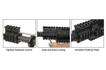 Image of Leapers UTG PRO Model 4 High Pro Quad-rail Gas Block for .75in Barrel, Black, MTU012H4