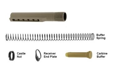 Image of Leapers UTG PRO Mil-spec 6 Position Receiver Extension Tube Kit, Flat Dark Earth, TLU001D-KIT