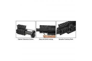 Image of Leapers UTG PRO Model 4 High Pro Quad-rail Gas Block for .75in Barrel, Black, MTU012H4