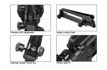 Image of Leapers UTG PRO Mil-Spec 7075T6 Forged Carry Handle Sight, _x000D_ TLURS001