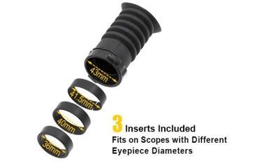 Image of Leapers UTG Rubber Scope Eyeshade for 36, 40, 41.5, 43mm Eyepiece, _x000D_ SCP-ES403