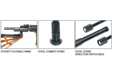 Image of Leapers UTG Shooters Bipod, Rubber Feet, 8.7in-10.6in Center Height, Black, TL-BP69S