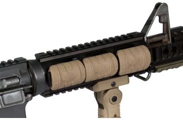 Image of Leapers UTG Slim Rubber Rail Guard With Flexible Adjustment, Dozen/Pack-Flat Dark Earth,RB-HP12D-B