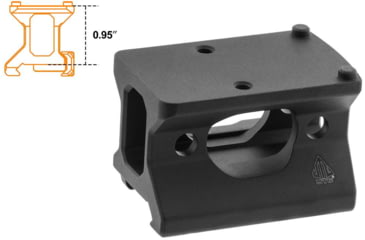 Image of Leapers UTG Super Slim Picatinny RMR Mount, Lower 1/3 Co-Witness, Black, MT-RMR13C