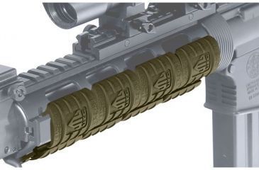 Image of Leapers UTG Super Slim Rubber Rail Guard 12 Pack, 0.3oz/PC, OD Green RB-HP12G-B
