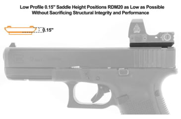 Image of Leapers UTG Super Slim RDM20 Mount for Glock Rear Sight Dovetail, Black, RDM-20GL