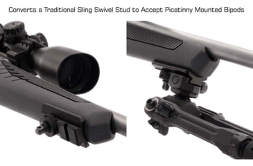 Image of Leapers UTG Swivel Stud to Picatinny Adaptor Kit, Black, TL-BPAD1