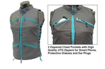 Image of Leapers UTG True Huntress Female Sporting Vest, Gray/Blue PVC-VF21GB