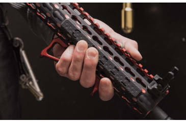 Image of Leapers UTG Ultra Slim Angled Foregrip, Keymod, Matte Red, MT-AFGK01R