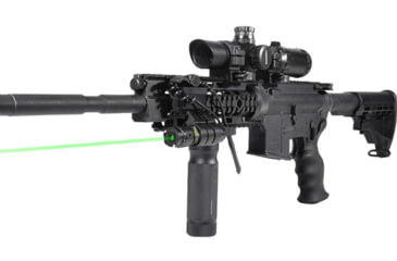 Image of Leapers UTG W/E Adjustable Compact Green Laser with Rings, Black, SCP-LS279