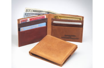 Image of Leather Collections Bifold Reclaimed Wallet, Leather, Random Tan/Brown Tones, US-15
