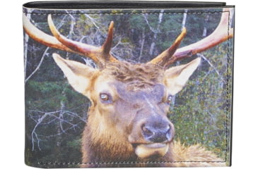 Image of Leather Collections Bifold Wallet, Animal Eyes, Black w/Elk Eyes, EYES15-ELK