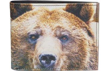 Image of Leather Collections Bifold Wallet, Animal Eyes, Black w/Grizzly Eyes, EYES15-GRIZZLY