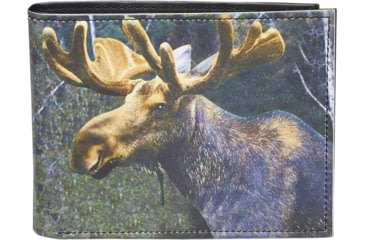 Image of Leather Collections Bifold Wallet, Animal Eyes, Black w/Moose Eyes, EYES15-MOOSE