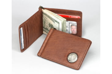 Image of Leather Collections Bison Leather Clip Wallet w/Nickle, Rust Brown, BIS-87/BR