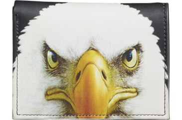 Image of Leather Collections Trifold Wallet, Animal Eyes, Black w/Eagle Eyes, EYES16-EAGLE