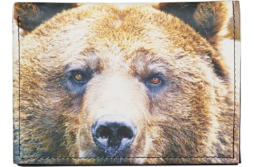 Image of Leather Collections Trifold Wallet, Animal Eyes, Black w/Grizzly Eyes, EYES16-GRIZZLY