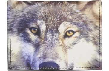 Image of Leather Collections Trifold Wallet, Animal Eyes, Black w/Wolf Eyes, EYES16-WOLF