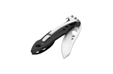 Image of Leatherman Skeletool KB Folding Knife w/ BottleClip, 2.6in, 420HC Stainless Steel Blade, Black Aluminum Handle, 832385