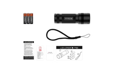 Image of LED Lenser T2QC 3x AAA White/ Red/ Blue/ Green LED Flashlight, 140 Lumens, Clamshell, Black, 880292