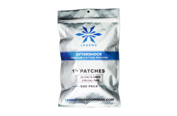 Image of Legend Outdoor Gear Aftershock, Cotton Patches, 1 1/8&quot; Square, 500 Count, White, AS-CP-118-500