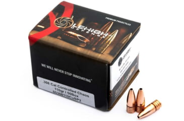 Image of Lehigh Defense Rifle Bullets, .30 Caliber, 110 Grain, Controlled Chaos, 50 Bullets, 05308110CuSP-30CAL
