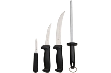 Image of LEM Products 4 Piece Mundial Hunters Kit, High-Carbon Stain Free Steel Blade, Polypropylene Black Handle, 99