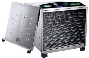 Image of LEM Products Big Bite Digital 10 Chrome Tray Dehydrator, Stainless Steel, 1154