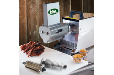 Image of LEM Products Big Bite Electric 2 in 1 Jerky Slicer/Tenderizer, Stainless Steel, 602TJ