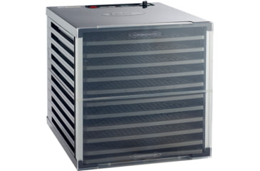 Image of LEM Products Mighty Bite 10 Tray Double Door Countertop Plastic Dehydrator, Black, 1153