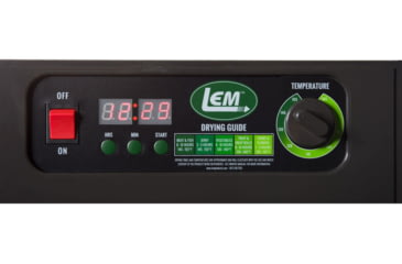 Image of LEM Products Mighty Bite 10 Tray Double Door Countertop Plastic Dehydrator, Black, 1153