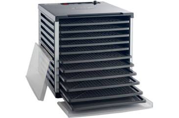 Image of LEM Products Mighty Bite 10 Tray Double Door Countertop Plastic Dehydrator, Black, 1153
